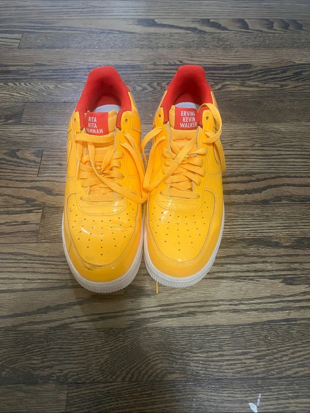 Nike Yellow Sneakers with Red Lining